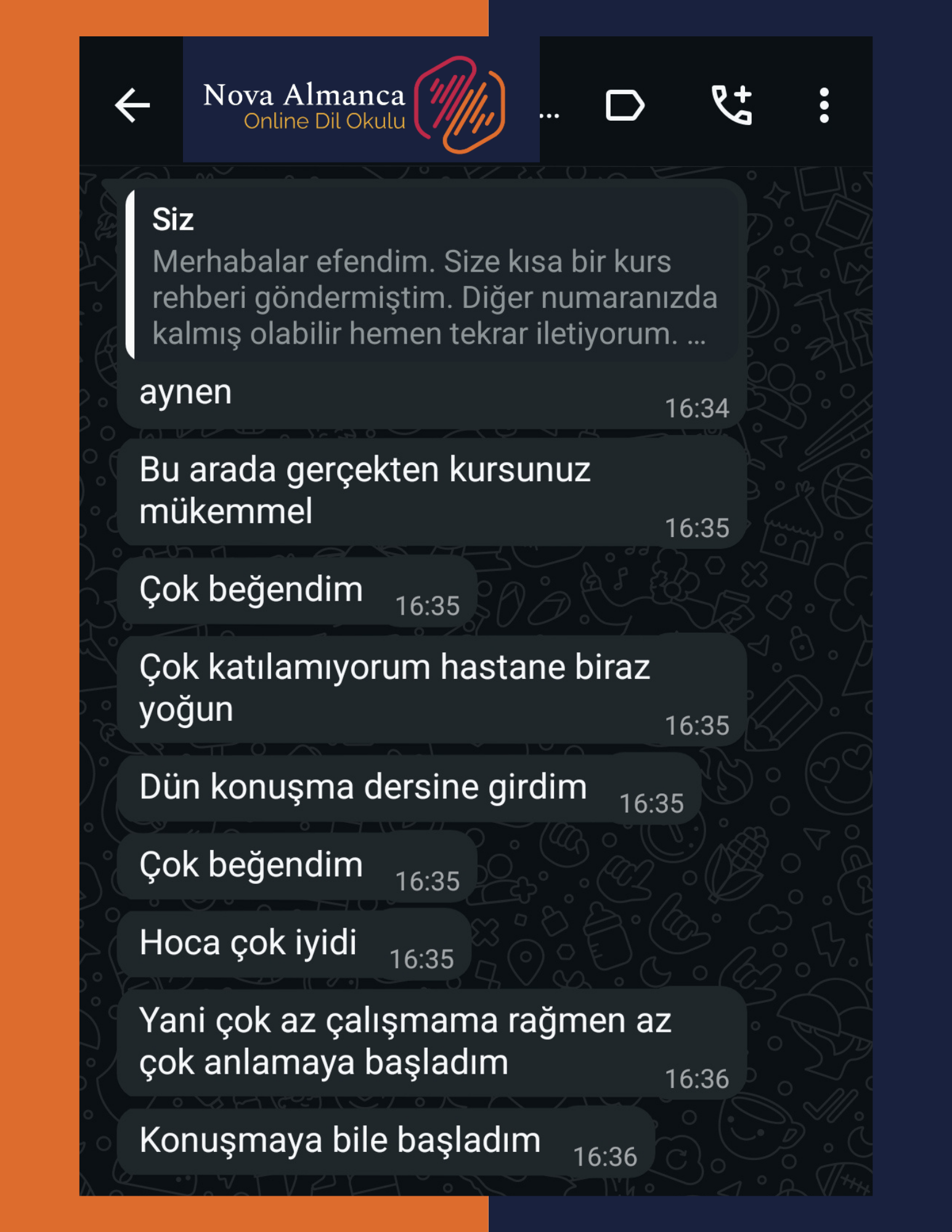 Fatema Hanım WhatsApp Mesajı